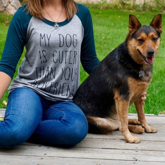 Papermoon Tops - My Dog Is Cuter Than Your Boyfriend Baseball Tee